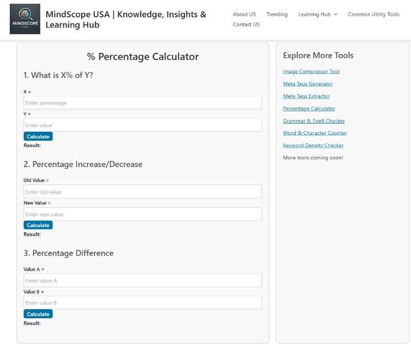 Online Percentage Calculator